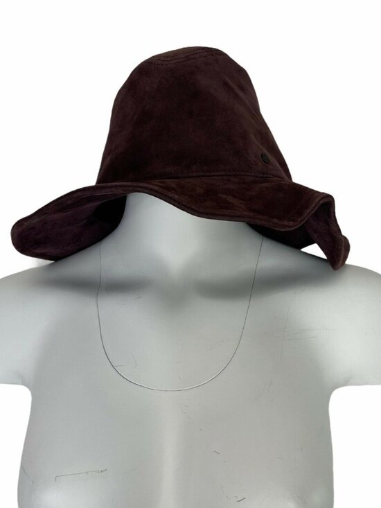 Maison Michel Suede Leather Bucket Hat M Dark Purple Aubergine main image 14